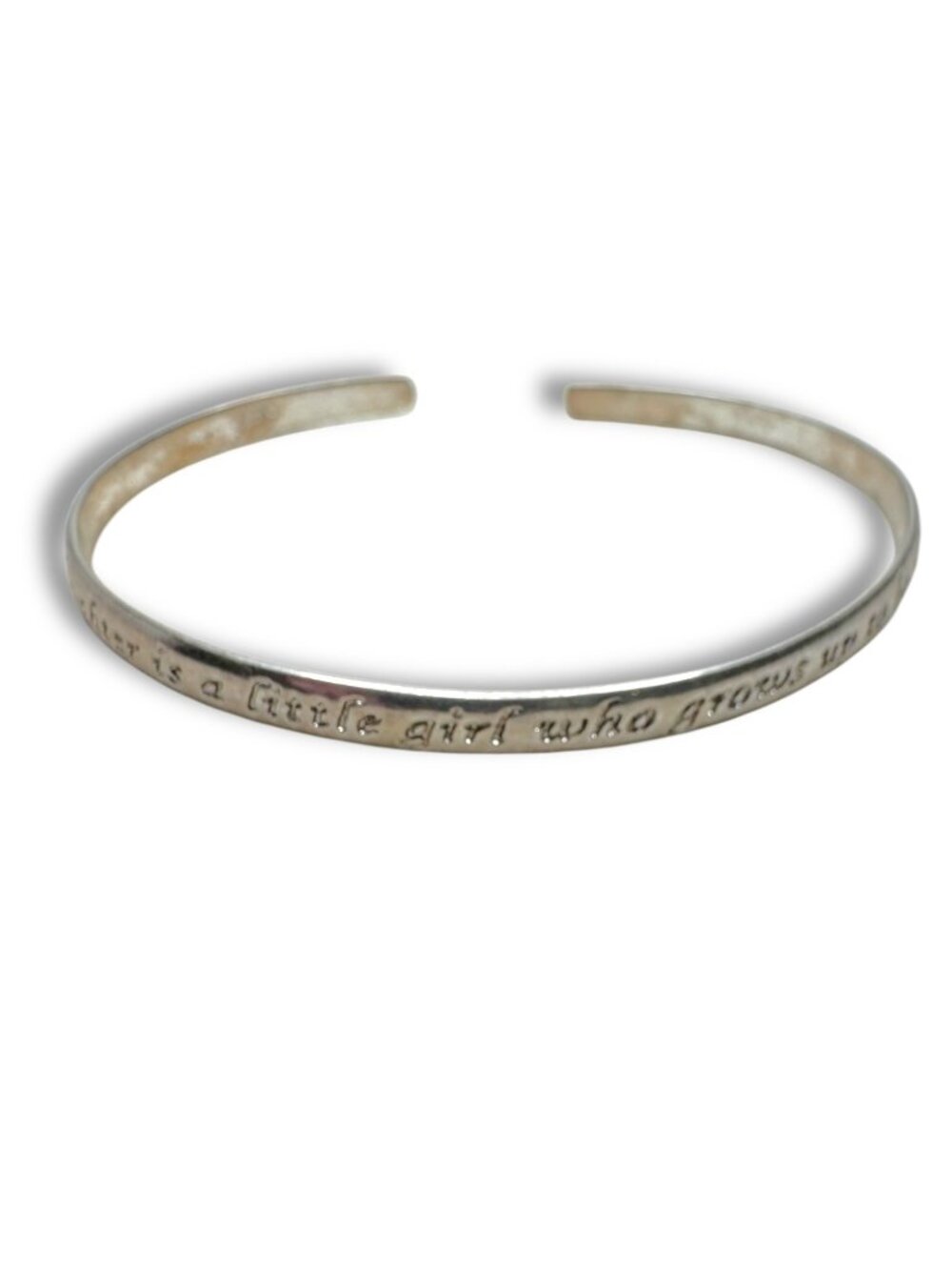 LA Sterling Silver Inspirational Mother Daughter Saying Cuff Bracelet